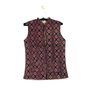 Chaqueta sin mangas de algodón acolchado para mujer Abrigo suave acolchado estampado en XL Transpirable Borde crudo Tejido libre Longitud corta en oferta - Product Image 4