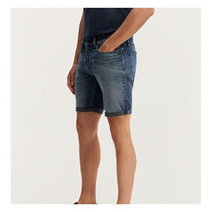 Men's Straight Leg Acid Wash Light Wash Mid Waist Cotton Denim Shorts Casual Summer Style - Product Image 1