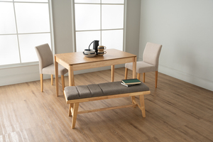 Modern Minimalist <b>Solid</b> <b>Wood</b> Extendable Dining <b>Table</b> Rectangular Kitchen <b>Table</b> with Tapered Legs Elegant <b>Table</b> - Product Image 6