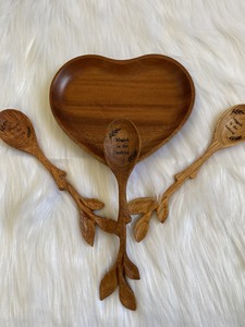 Handcrafted Wooden Spoon Set Curved Handle Serving Spoon <b>Soup</b> Spoon Kitchen Cooking Utensils - Product Image 5
