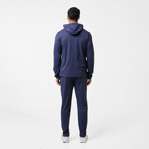Ensemble de survêtement décontracté en polyester et coton pour hommes, couleur unie confortable, coupe-vent, fournisseur en gros - Product Image 3