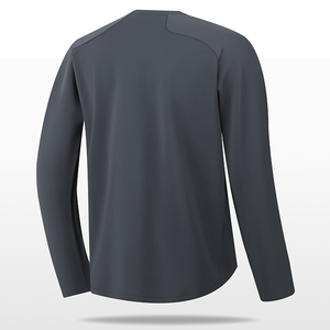 Men's Gray Long Sleeve <b>Raglan</b> <b>T</b>-<b>Shirt</b> 100% Polyester Quick Dry Regular Fit O-Neck Casual Wear - Product Image 4