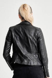 Veste de moto en polyester tricoté sur mesure pour femmes avec fermeture éclair et broderie, respirante et imperméable - Product Image 2