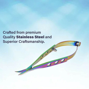 Professional Spring <b>Scissor</b> Multi Titanium Color Embroidery <b>Sewing</b> Quilting Snip <b>Scissors</b> 5.5 Inch Curved Sharp Stainless Steel - Product Image 5
