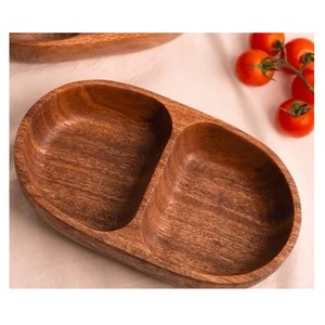 Bandeja de Servir de Madera Rústica Moderna de Dos Compartimentos, Móvil, para Bautizos, Cumpleaños, Catering y Hostelería, Venta al Por Mayor - Product Image 3