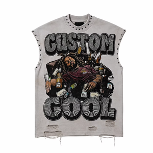 Camiseta sin Mangas Glory Personalizada con Estampado Gráfico Extra Grande, 100% Algodón Jersey, Diseño Hip Hop Streetwear Unisex - Product Image 6