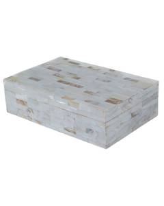 Caja de Joyería Minimalista Rectangular con Mosaico de Madreperla, Diseño Minimalista, Organizador Decorativo para Dormitorio y Decoración del Hogar - Product Image 4