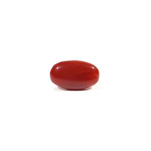 Natural Oval Cut Japanese Red Coral Loose Gemstone 3.6 Carat 20mm for Fine Jewelry - Product Image 2