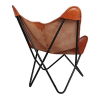 Chaise papillon pliable classique avec base métallique robuste et assise confortable en toile pour une utilisation contemporaine à la maison, dans la chambre et l'appartement