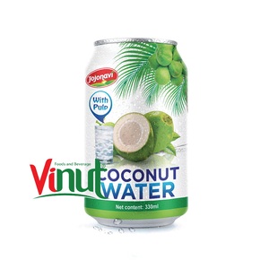 Eau de coco naturelle rafraîchissante avec pulpe, stérilisée, en canettes et bouteilles d'aluminium 330ml, lot de 24 canettes, vente en gros, importateur exportateur - Product Image 2