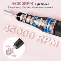 Machine à ongles électrique professionnelle de luxe 45000 tr/min avec moteur à balais, lime à ongles portable, fabricant OEM ODM en gros