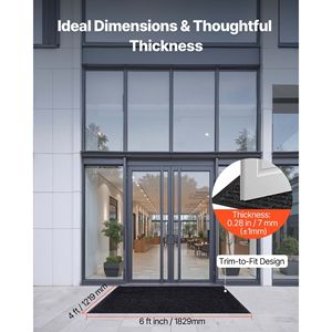 Tapis d'entrée commercial élégant à rayures industrielles 6 x 4 pieds, avec envers en PVC, pour intérieur et extérieur, usage intensif - Product Image 2