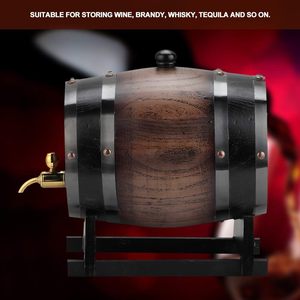 Barril de Vino de Roble Pulido de Primera Calidad, Barril de Añejamiento de Whisky Vintage, Dispensador Decorativo de Líquidos para Bar, Hotel, Restaurante, Hogar, Fiesta - Product Image 3