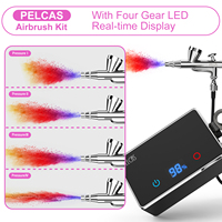Portable Smart LCD Écran Sans Fil Auto Aérographe Compresseur Machine Rechargeable Nail Art Peinture Gâteau Maquillage Air Brush Pistolet