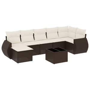Conjunto de Muebles de Jardín de Ratán Sintético Marrón Modular de 8 Piezas - Product Image 2