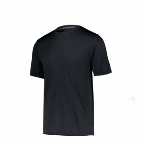 Camiseta Deportiva de Manga Corta para Hombre, Cuello Redondo, Color Negro Sólido, Corte Regular, para Todas las Temporadas - Product Image 1