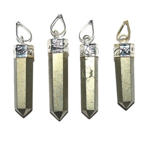 จี้รูปดินสอ Lapis Lazuli สีน้ำเงินพร้อมทองแดงชุบและคริสตัลรูปแบบตัวเลขคลาสสิกอาเกตและเพชรที่มีเสน่ห์ซื้อ - Product Image 3