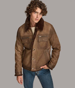 Men's Premium Quality Stylish Polyester Jacket Stand Front <b>Covered</b> <b>Button</b> Casual Durable Eco-Friendly Waterproof Patchwork - Product Image 1