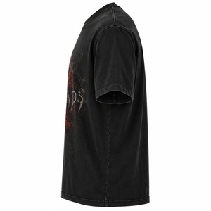 T-shirt à manches courtes noir pour homme avec motif imprimé sur le devant, col rond décontracté, coupe régulière, tissu jersey 100% coton - Product Image 2