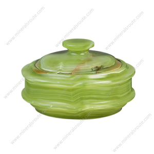 Colección de Interiores Elegantes para el Hogar, Nuevos y Elegantes Frascos de Ónix y Mármol, Frascos de Dulces de Ónix Verde Natural Hechos a Mano - Product Image 6