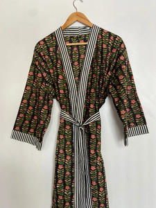 Bata Kimono de Algodón 100% Tejido para Mujer con Estampado Digital de Dibujos Animados Naaz Textile, Camisón de Verano Hecho a Mano ODM con Cuello en V y Cintura Elástica - Product Image 5