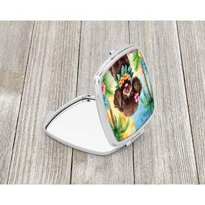 Chocolat Caniche Luau Compact Voyage Maquillage Miroir Pliant Conception De Poche Cadeau pour Femmes et Filles - Product Image 2