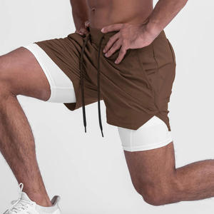 Men's Double <b>Layer</b> Fitness Shorts Men Fitness Gym Training 2 in 1 Sports Shorts Quick Dry Workout Jogging Double Deck Summer - Product Image 3