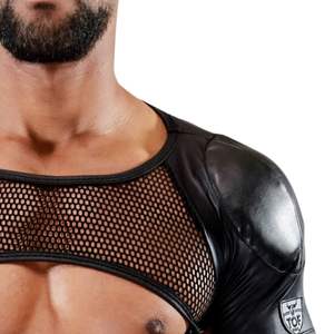 Fausse fourrure pour harnais de poitrine noir pour hommes, vêtements de club fétichistes, réglable, respirant, écologique, grande taille - Product Image 3