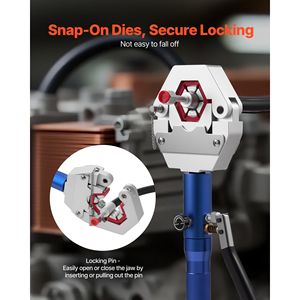 Kit de sertissage hydraulique pour tuyau hydraulique Hydra-Krimp AC, 7 matrices, manuel intégral, avec étui de transport pour la réparation de la climatisation automobile - Product Image 4