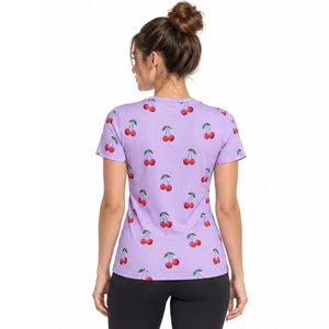 <b>Ladies</b> Gym T Shirts Womens Workout <b>Tops</b> Cotton Fitness Tees Custom Logo Wholesale Manufacturer Supplier OEM ODM Activewear Buyer - Product Image 2