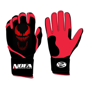 Guantes de Béisbol/Sóftbol Nofa Industries Antideslizantes, Acolchados, de Cuero, para Adultos, con Cierre de Hebilla Profesional, Negro/Blanco - Product Image 1
