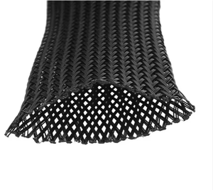 Gaine tressée extensible en nylon noir PET-4/6/8/10mm pour protection de câbles auto-extinguissants de 4 à 100mm - Product Image 3