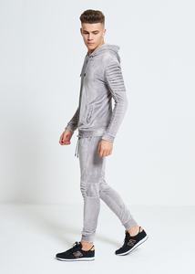 Conjuntos Deportivos de Terciopelo para Hombre, con Cierre, Corte Ajustado, Diseño Personalizado con Logotipo, Sudaderas con Capucha y Pantalones Deportivos, Fabricante de Ropa - Product Image 3