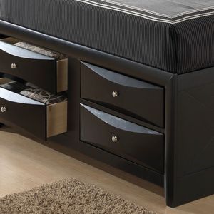 Modern Stylish <b>Black</b> Queen <b>Storage</b> <b>Bed</b> with Up-Holstered Design - Product Image 5