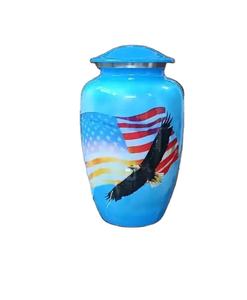 Urne funéraire américaine d'honneur et de gloire, urne en métal artisanale pour cendres humaines, urne funéraire pour adulte - Product Image 1