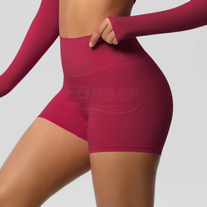 Pantalon de sport doux à taille haute pour femme, motif écossais, effet froncé aux fesses, grande taille, en Spandex/Nylon, service OEM - Product Image 6