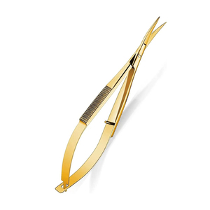 Ciseaux à ressort incurvés de 4,7 pouces en acier inoxydable tranchant pour la coupe des sourcils et des cils, logo personnalisé - Product Image 2