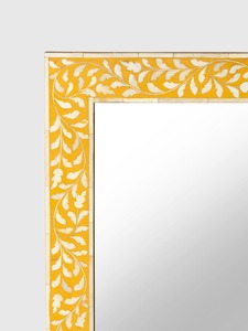 กระจกติดผนังทรงสี่เหลี่ยมผืนผ้าตกแต่งบ้านอย่างหรูหรา คุณภาพสูง ประดับด้วยเรซิ่นและกระดูก  ขอบโลหะเคลือบเงา  ตกแต่งด้วยไม้  สวยงามอย่างยอดเยี่ยม - Product Image 5