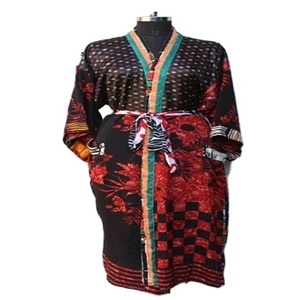 Kimono con estampado de alta calidad, Túnica informal de retales, Kimono de seda para playa, Túnica de baño, caftán indio - Product Image 1