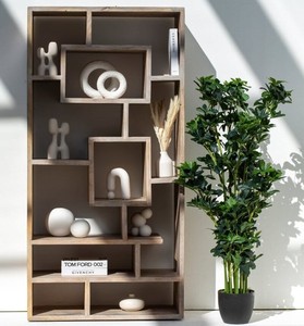 Étagères de présentation en bois Vandana Altis Flux, meubles de rangement minimalistes en bois massif modernes - Product Image 2