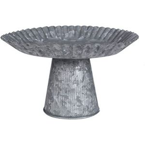 Wholesale Rustic Galvanized Metal <b>Cake</b> <b>Stand</b> Fluted Edge Pedestal Dessert Display Plate Vintage Farmhouse Table Decor <b>Cake</b> <b>Stand</b> - Product Image 1
