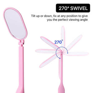 Miroir de bureau lumineux personnalisé à grande poignée, forme carrée, accessoire de maquillage, logo personnalisé pour extensions de cils et cosmétiques - Product Image 2