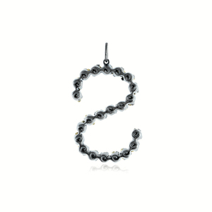 Colgante de Letra S con Diamante Natural, Plata de Ley 925 Oxidada, Alfabeto de la A a la Z, Amuleto Personalizado, Joyería al por Mayor - Product Image 5