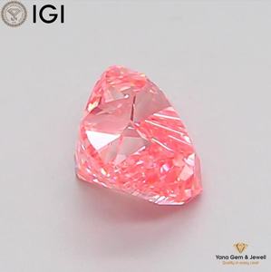 เพชรรูปหัวใจ 1.00 กะรัต สีชมพูแฟนซีสดใส ความสะอาดระดับ VVS2 เพชร CVD ผลิตในห้องปฏิบัติการ พร้อมใบรับรอง IGI สำหรับออกแบบแหวนขอแต่งงาน - Product Image 4
