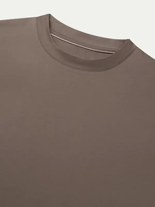 Luxury Mercerised Cotton Crew Neck T-Shirt 220GSM Slim Fit Men Premium Blank Tee Custom Logo OEM - Product Image 3