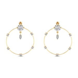 REYES Factory Wholesale Price 925 <b>Silver</b> Round Brilliant Cut Moissanite Hoop Earrings Women Wedding Party Wear Jewelry Gift - Product Image 2