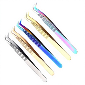Pince à cils droite de précision, outil d'extension de cils antistatique en acier inoxydable, produits de beauté - Product Image 1