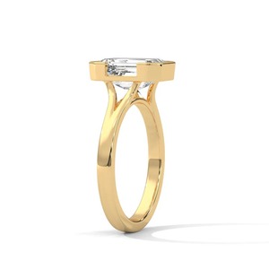 Anillo Solitario Clásico con Corte Esmeralda de 2.50 CT para Mujer en Oro Rosa de 14K con Diamante Cultivado en Laboratorio - Product Image 2