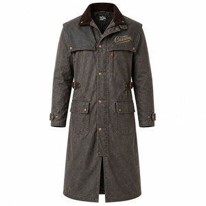 Gabardina Larga Impermeable de Algodón para Mujer Estilo Utilitario con Cuello Chal y Forro de Algodón, Manga Larga, para Otoño - Product Image 1