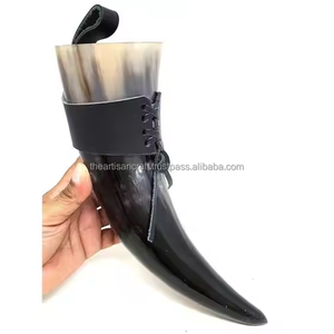 Corne à boire avec support en cuir Corne à boire Viking de qualité supérieure avec taille personnalisée par Artisan Craft - Product Image 3
